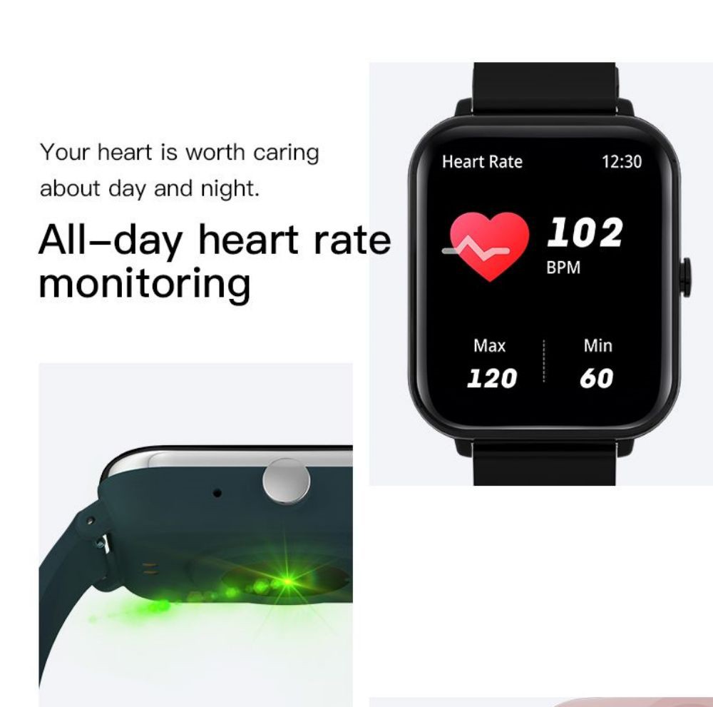 I3E Smartwatch Bluetooth Call 1.81in Full Touch Screen IP68 Waterproof Fitness Tracker Health Monitor VoiceAssistant