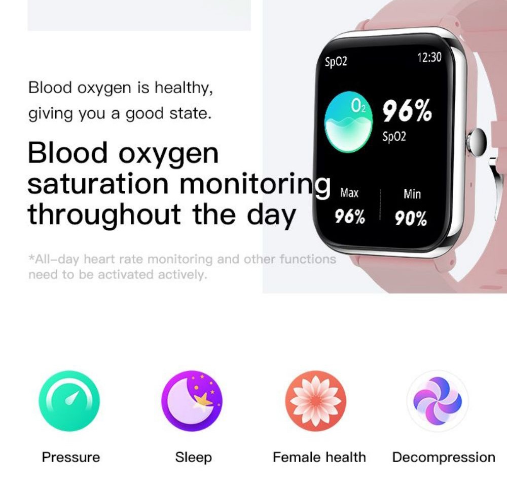 I3E Smartwatch Bluetooth Call 1.81in Full Touch Screen IP68 Waterproof Fitness Tracker Health Monitor VoiceAssistant