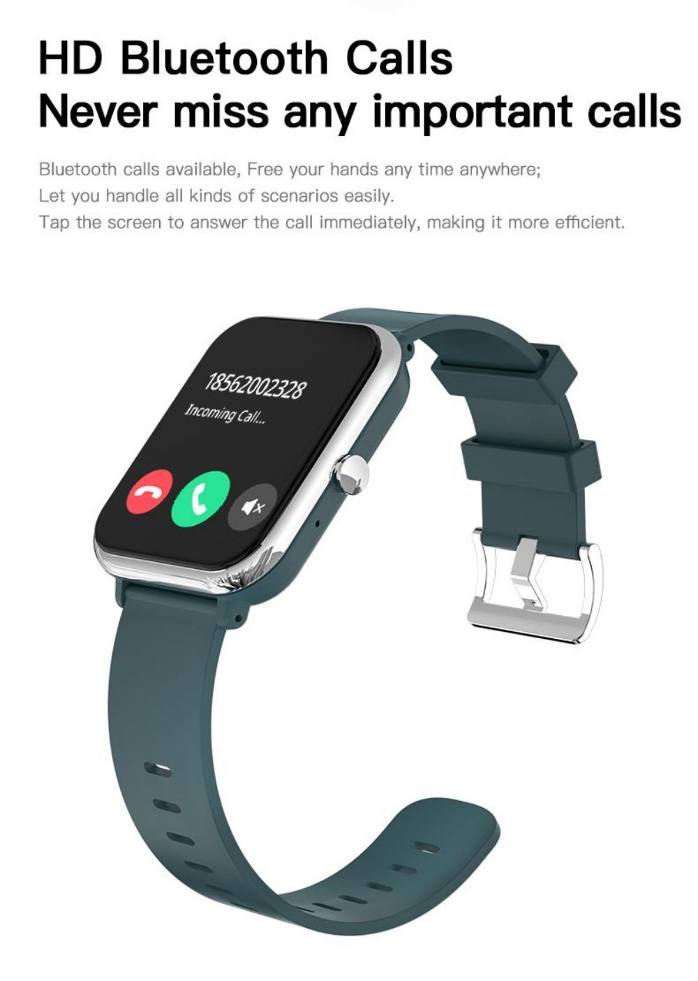 I3E Smartwatch Bluetooth Call 1.81in Full Touch Screen IP68 Waterproof Fitness Tracker Health Monitor VoiceAssistant