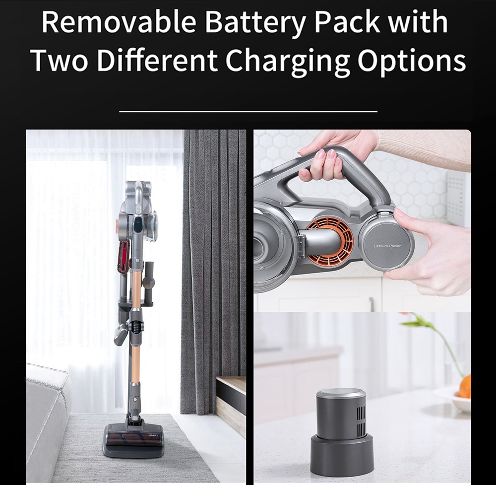 Refurbished JIMMY H9 Pro Mopping Version Handheld Cordless Vacuum Cleaner 2 in 1 Vacuuming Mopping 200AW 25000Pa Powerful Suction, 80 Minutes Run Time, 200ml Water Tank, Auto Power Adjust LED Display Removable Battery With Rechargeable Stand Holder