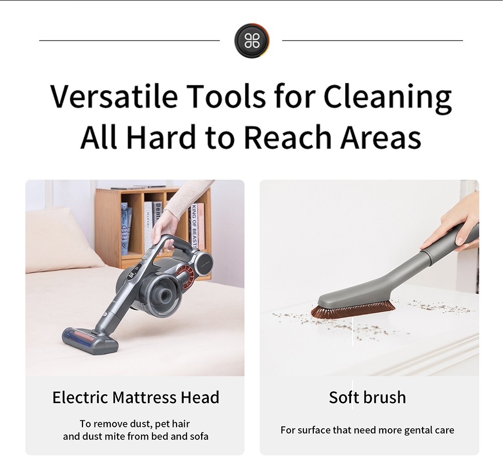 Refurbished JIMMY H9 Pro Mopping Version Handheld Cordless Vacuum Cleaner 2 in 1 Vacuuming Mopping 200AW 25000Pa Powerful Suction, 80 Minutes Run Time, 200ml Water Tank, Auto Power Adjust LED Display Removable Battery With Rechargeable Stand Holder