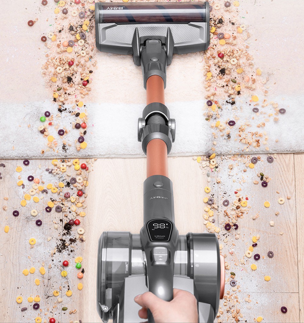 Refurbished JIMMY H9 Pro Mopping Version Handheld Cordless Vacuum Cleaner 2 in 1 Vacuuming Mopping 200AW 25000Pa Powerful Suction, 80 Minutes Run Time, 200ml Water Tank, Auto Power Adjust LED Display Removable Battery With Rechargeable Stand Holder