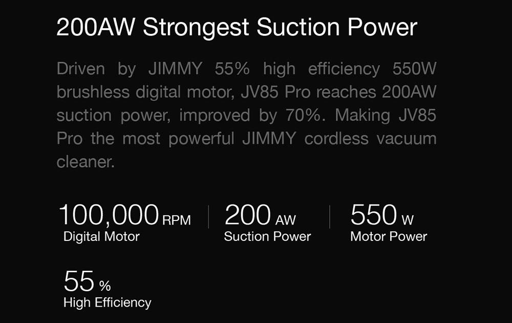 Refurbished Xiaomi JIMMY JV85 Pro Handheld Wireless Vacuum Cleaner 200AW 8pcsx2500mAh LED Disply Screen 70Mins Run Time - Purple