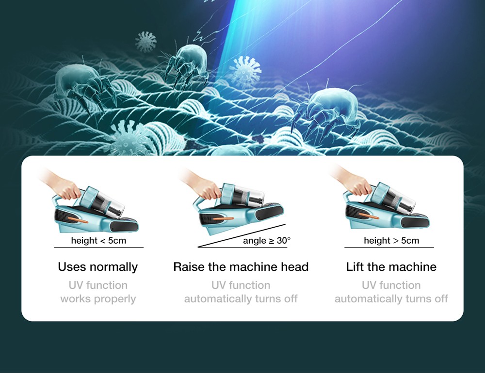 Refurbished JIMMY BX7 Pro Anti-Mite Vacuum Cleaner 700W Powerful Motor UV-C Sterilization Killing 99.99% Bacteria 60 Celsius Constant High-Temperature Intelligent Dust Recognition 3 Modes LED Display for Bed, Pet Hair, Sofa, Clothing - Blue