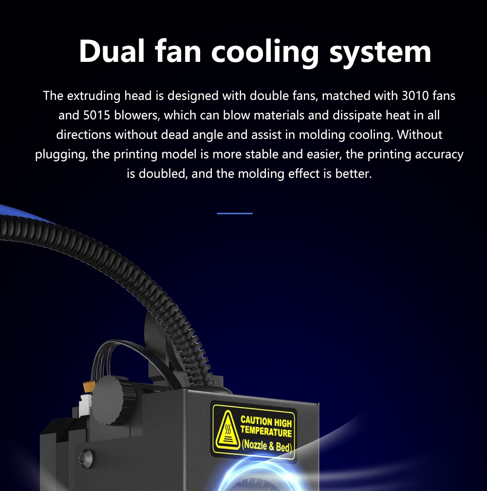 KINGROON KP3S Pro S1 3D Printer, Direct Extruder, 100mm/s Max Printing Speed, Mute Printing, 32-bit Motherboard, Resume Printing, Pre-Assembly, 200*200*200mm