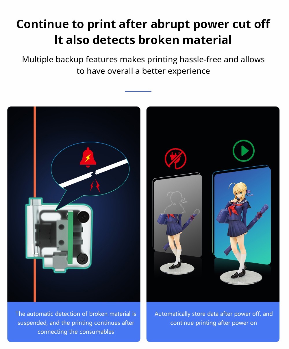 KINGROON KP3S Pro S1 3D Printer, Direct Extruder, 100mm/s Max Printing Speed, Mute Printing, 32-bit Motherboard, Resume Printing, Pre-Assembly, 200*200*200mm