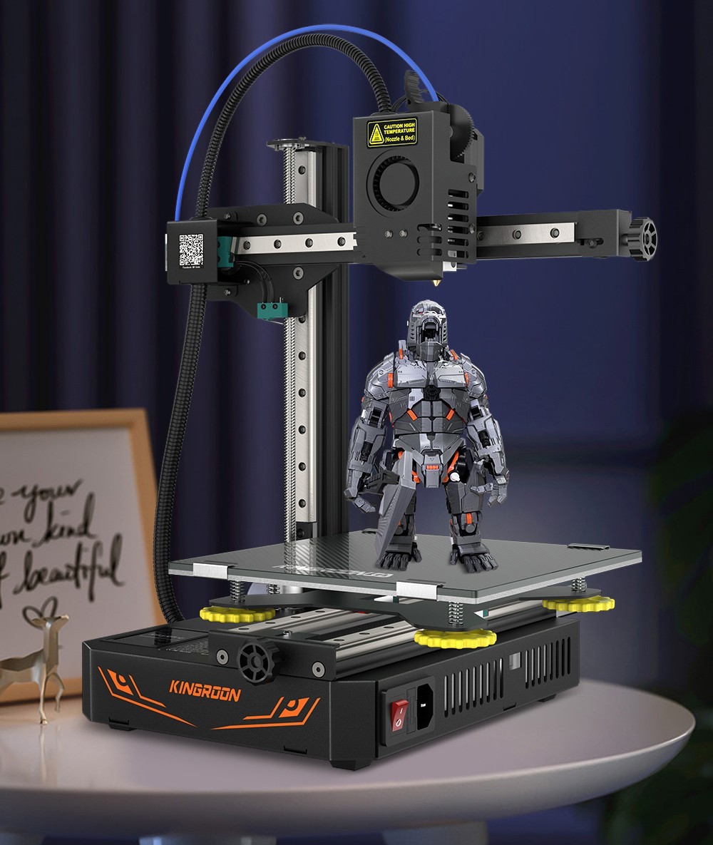 KINGROON KP3S Pro S1 3D Printer, Direct Extruder, 100mm/s Max Printing Speed, Mute Printing, 32-bit Motherboard, Resume Printing, Pre-Assembly, 200*200*200mm