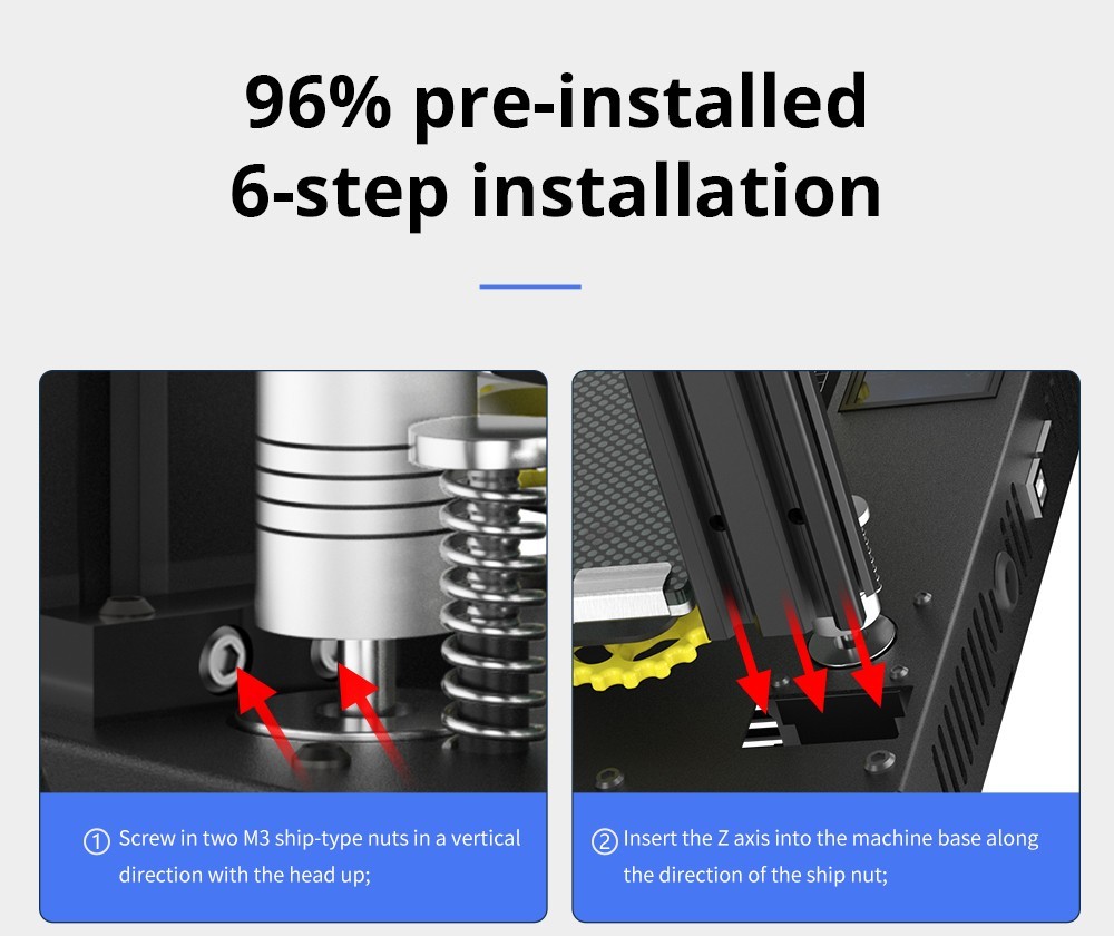 KINGROON KP3S Pro S1 3D Printer, Direct Extruder, 100mm/s Max Printing Speed, Mute Printing, 32-bit Motherboard, Resume Printing, Pre-Assembly, 200*200*200mm