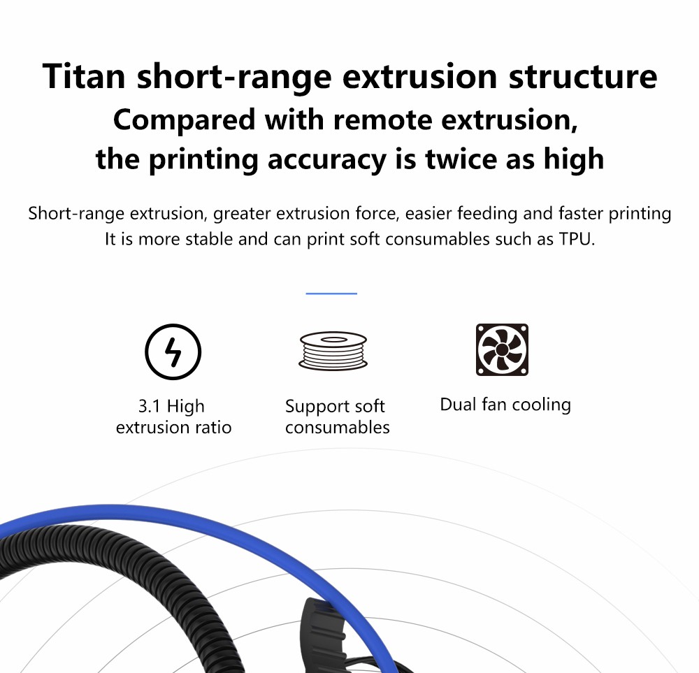 KINGROON KP3S Pro S1 3D Printer, Direct Extruder, 100mm/s Max Printing Speed, Mute Printing, 32-bit Motherboard, Resume Printing, Pre-Assembly, 200*200*200mm