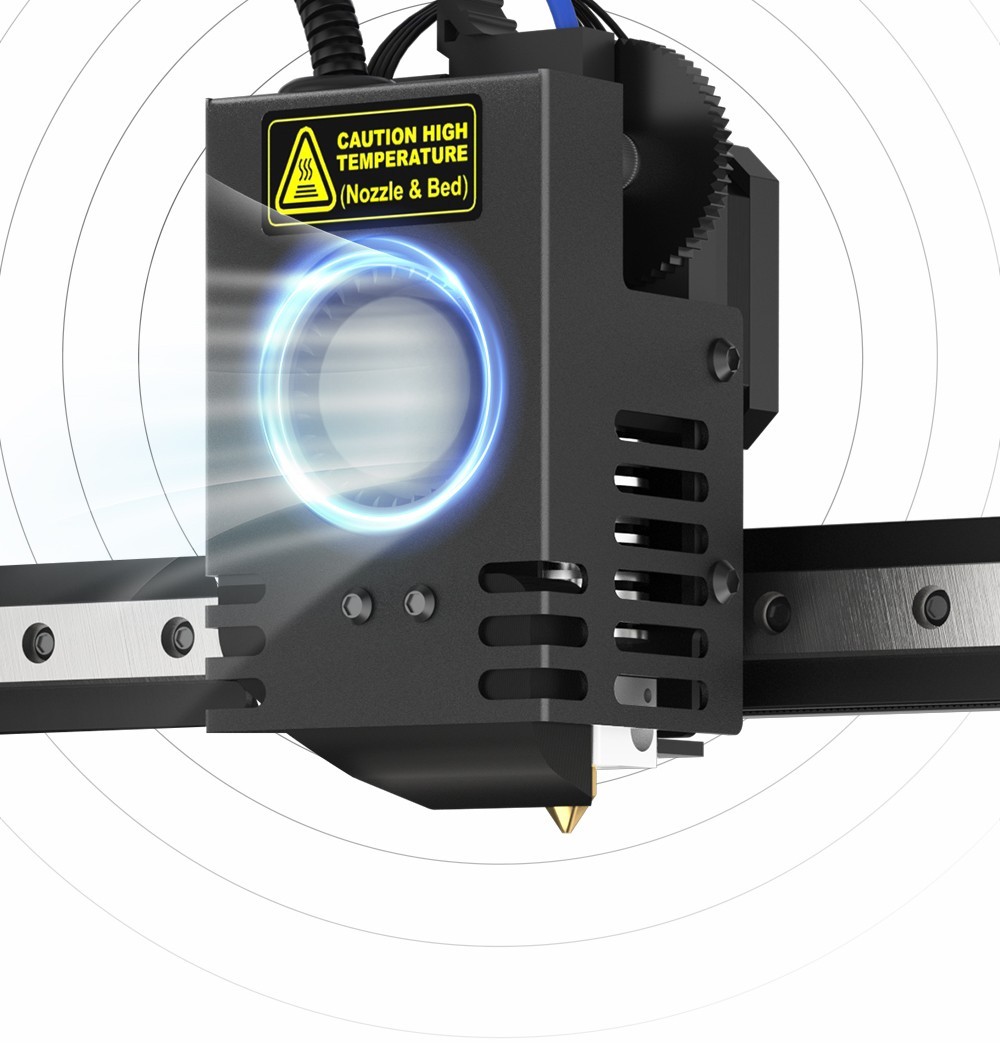 KINGROON KP3S Pro S1 3D Printer, Direct Extruder, 100mm/s Max Printing Speed, Mute Printing, 32-bit Motherboard, Resume Printing, Pre-Assembly, 200*200*200mm