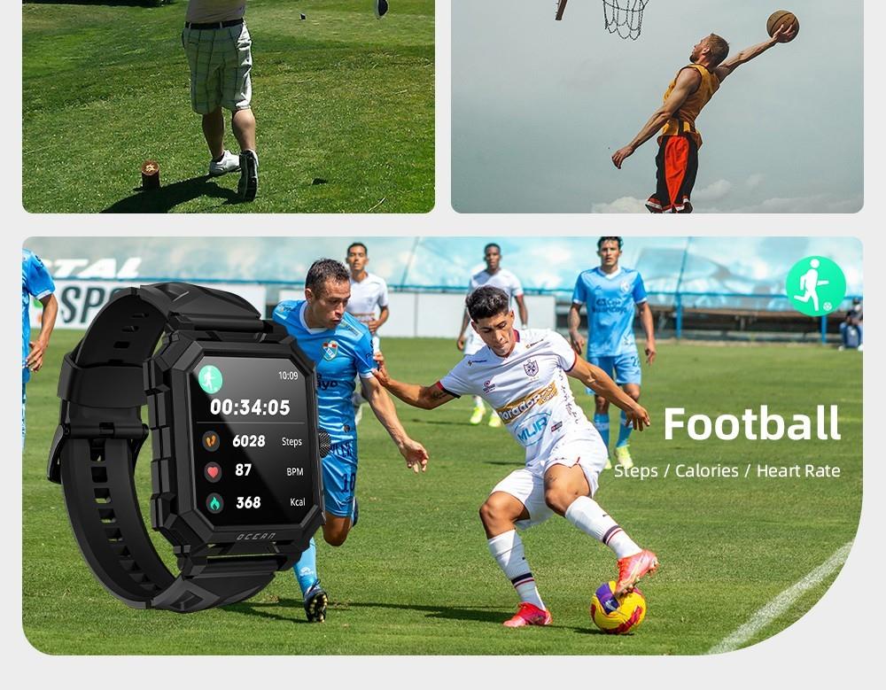 LOKMAT Ocean Max Sport Smartwatch Fitness Tracker Heart Rate, Blood Oxygen Monitor, Bluetooth 5.3 - Blue