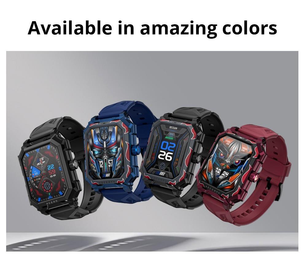 LOKMAT Ocean Max Sport Smartwatch Fitness Tracker Heart Rate, Blood Oxygen Monitor, Bluetooth 5.3 - Blue