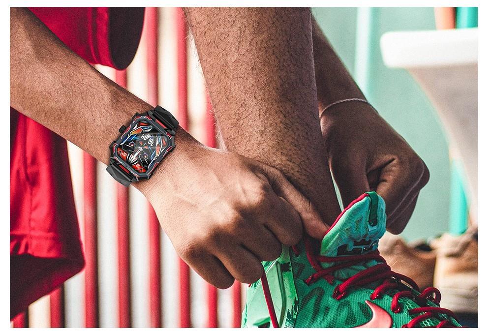 LOKMAT Ocean Max Sport Smartwatch Fitness Tracker Heart Rate, Blood Oxygen Monitor, Bluetooth 5.3 - Red