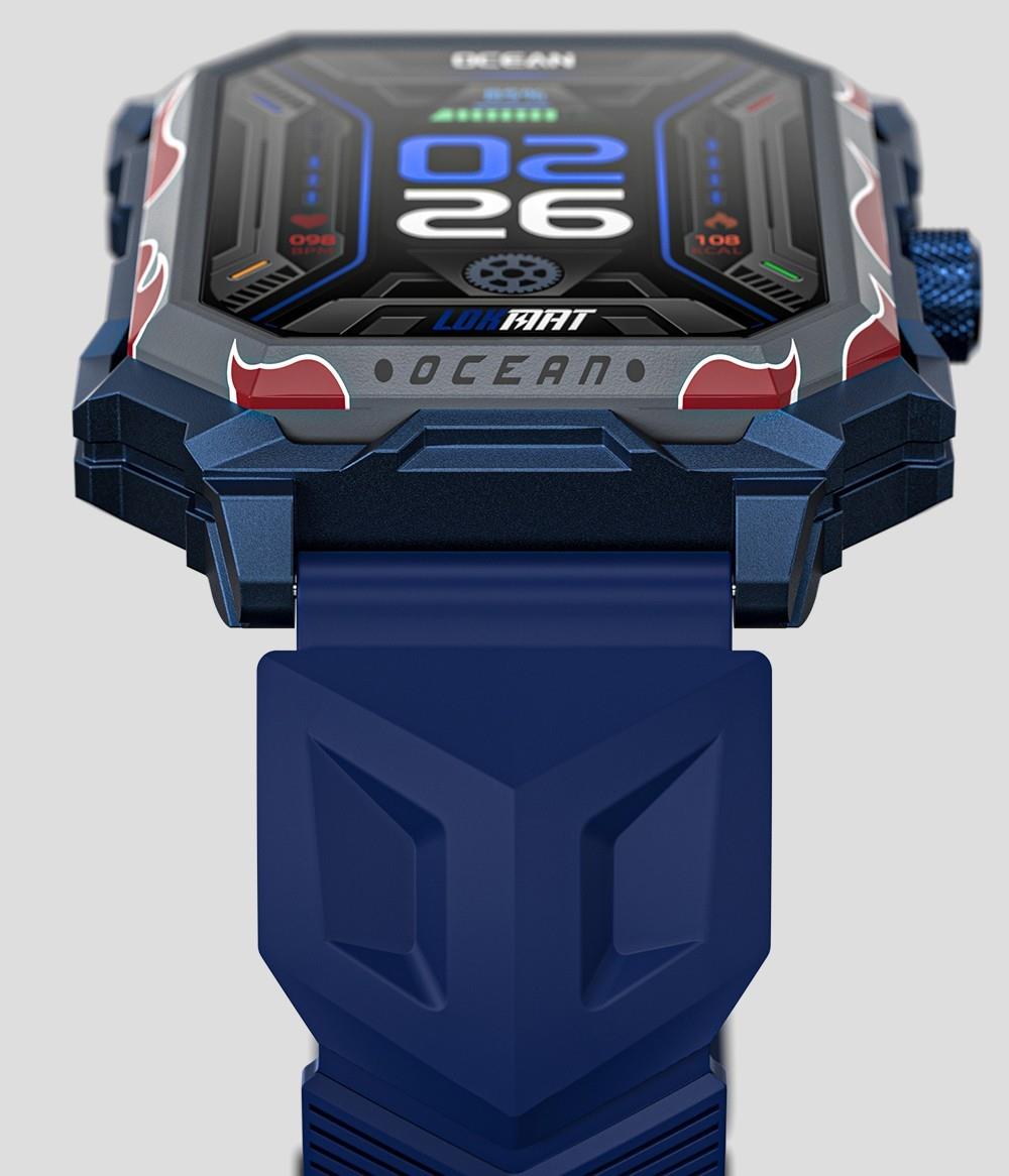 LOKMAT Ocean Max Sport Smartwatch Fitness Tracker Heart Rate, Blood Oxygen Monitor, Bluetooth 5.3 - Red