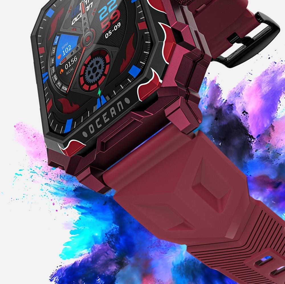 LOKMAT Ocean Max Sport Smartwatch Fitness Tracker Heart Rate, Blood Oxygen Monitor, Bluetooth 5.3 - Red