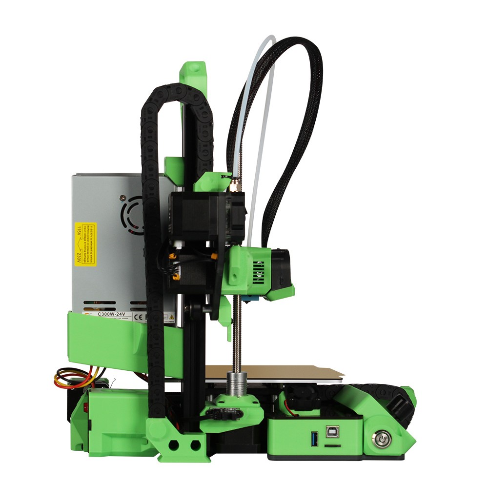 Lerdge iX 3D Printer RTP Version, predmontáž, presnosť tlače 0,1 mm, rýchlosť tlače 200 mm/s, PEI Flexible Sheet, 3.5-palcový dotykový displej IPS, tichý ovládač TMC2226, obnovenie tlače, celokovový extrudér, 180*180*180 mm, V3.0 Version - Green