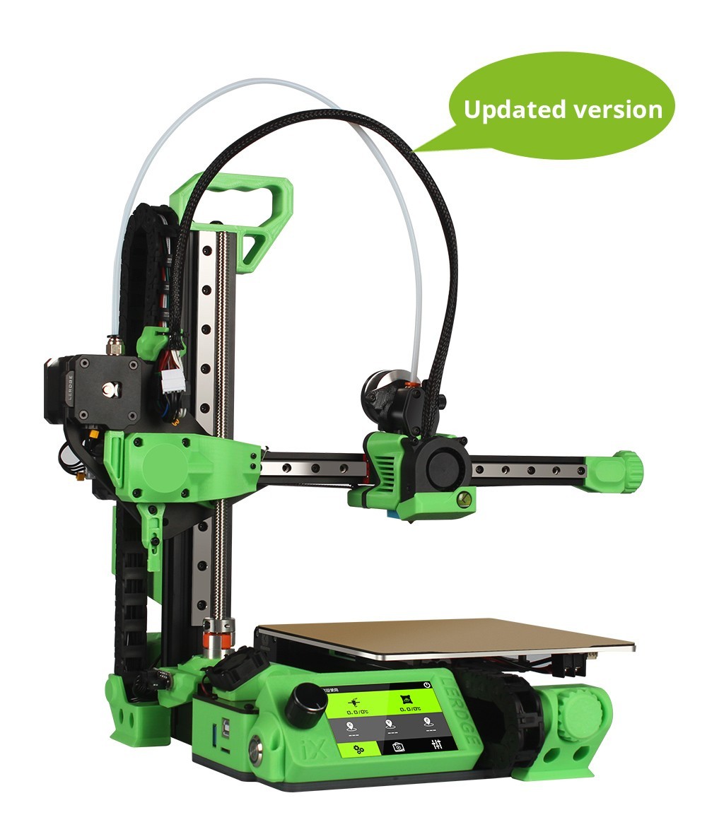 Lerdge iX 3D Printer RTP Version, predmontáž, presnosť tlače 0,1 mm, rýchlosť tlače 200 mm/s, PEI Flexible Sheet, 3,5-palcový dotykový displej IPS, tichý ovládač TMC2226, obnovenie tlače, celokovový extrudér, 180*180*180 mm, verzia V3.0 - zelená