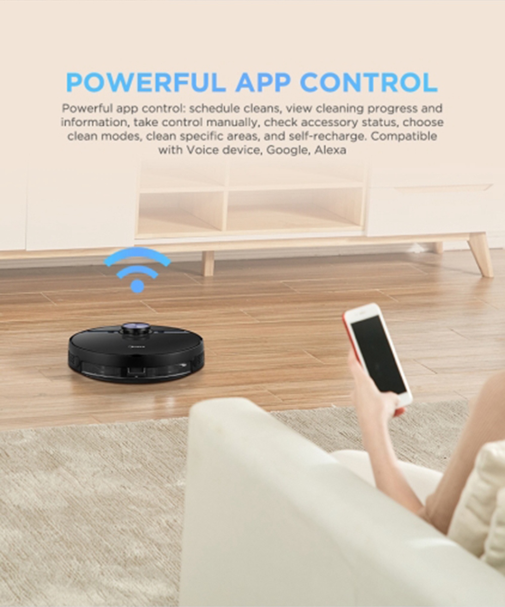 Refurbished Midea M7 Robot Vacuum Cleaner 2 in 1 Sweeping and Mopping 4000Pa Cyclone Suction LDS Smart Navigation Electronic Water Tank 450ml Dust Box APP Control - White