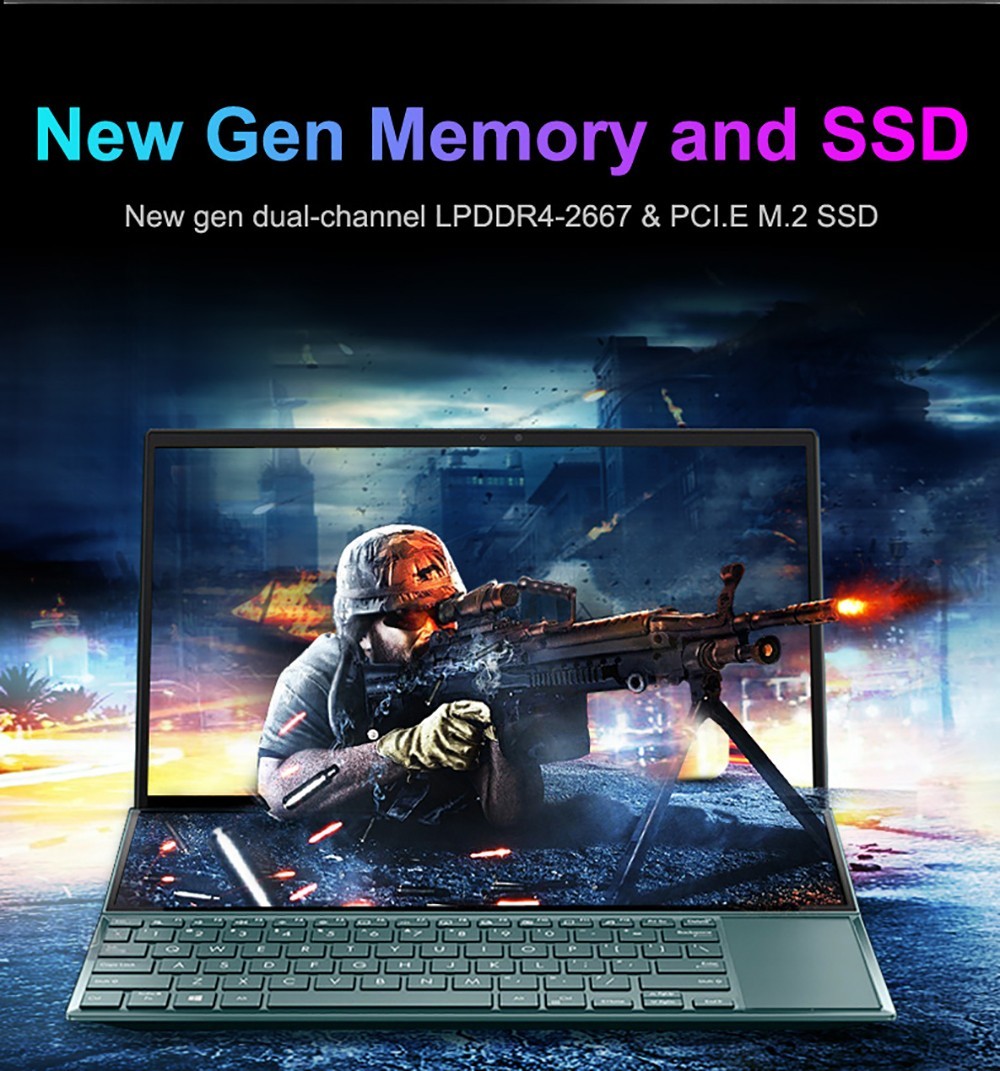 N-one NBool Fly Laptop 16in + 14in Dual Screen, Intel Core i7-10750H, 16GB DDR4 1TB SSD podpora rozšírenia, Windows 11Pro