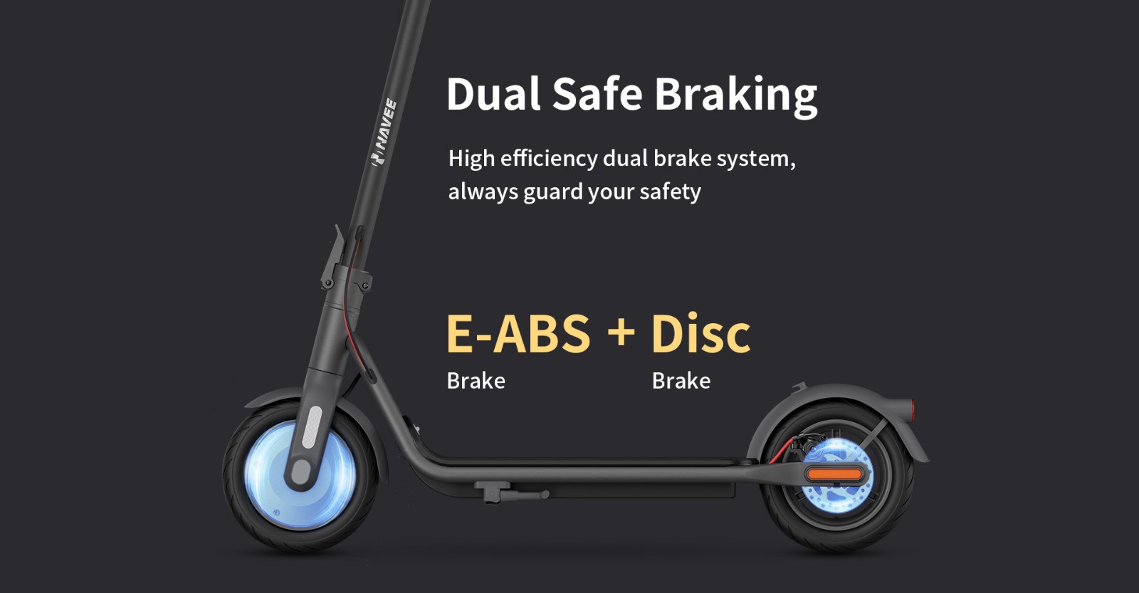 NAVEE V40 Electric Scooter Foldable 600W Max Power 40km Max Range 10'' Pneumatic Tires with AirTag Holder LED Display