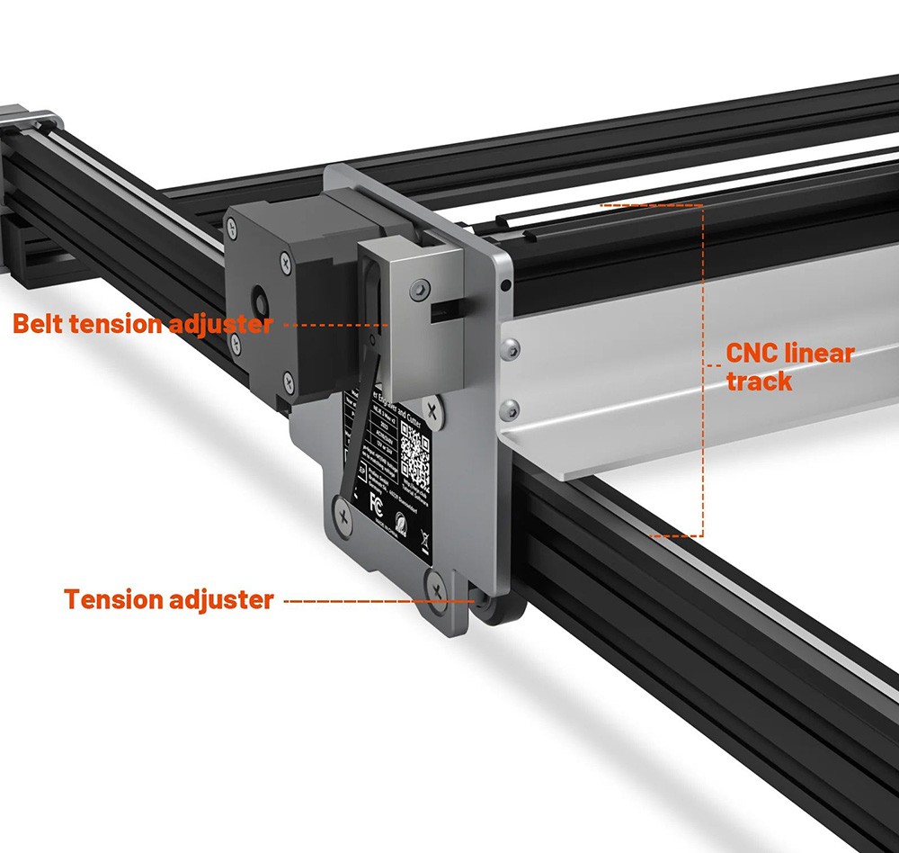 laserová gravírovačka NEJE 3 Max V2, výkon lasera 24 W, laserový modul E80, 0,06x0.06mm, ovládanie aplikácie, gravírovanie offline, 790x470mm