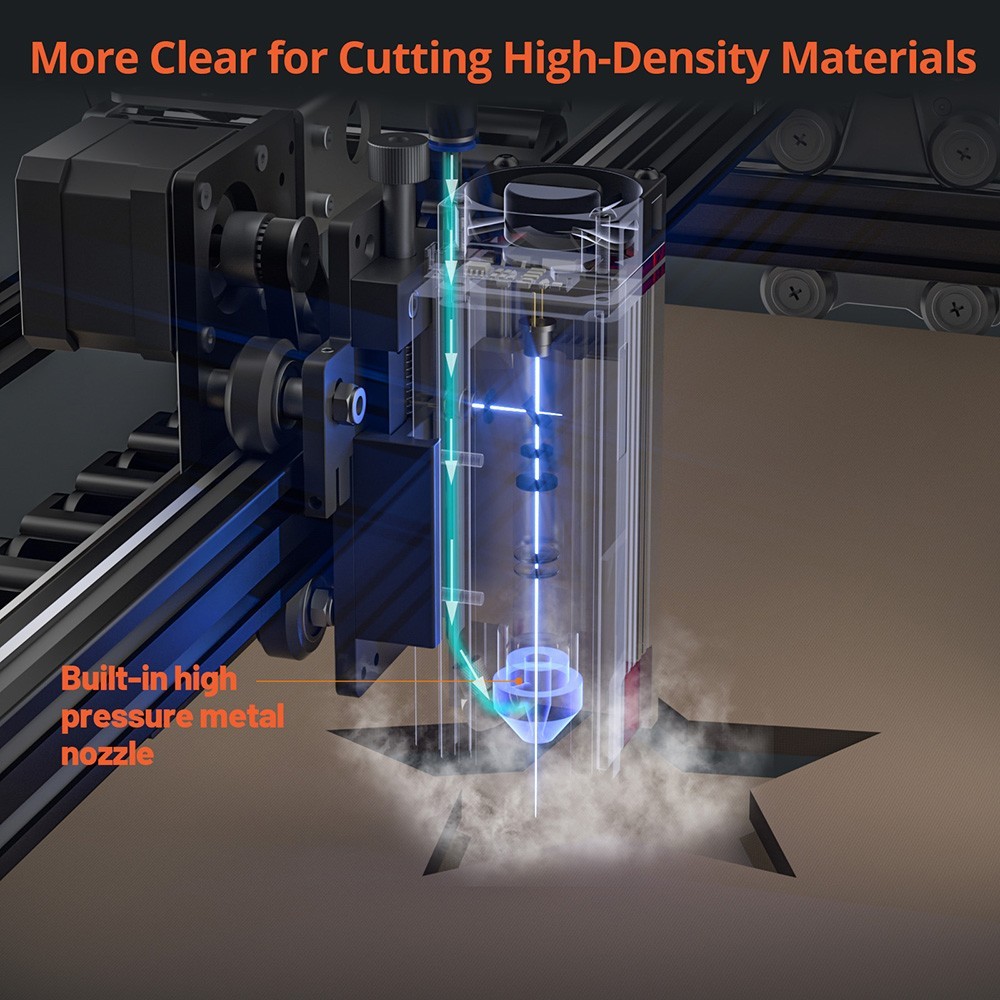 NEJE 3 Max V2 laserová gravírovačka, výkon lasera 24 W, laserový modul E80, 0,06x0.06mm, ovládanie aplikácie, gravírovanie offline, 790x470mm