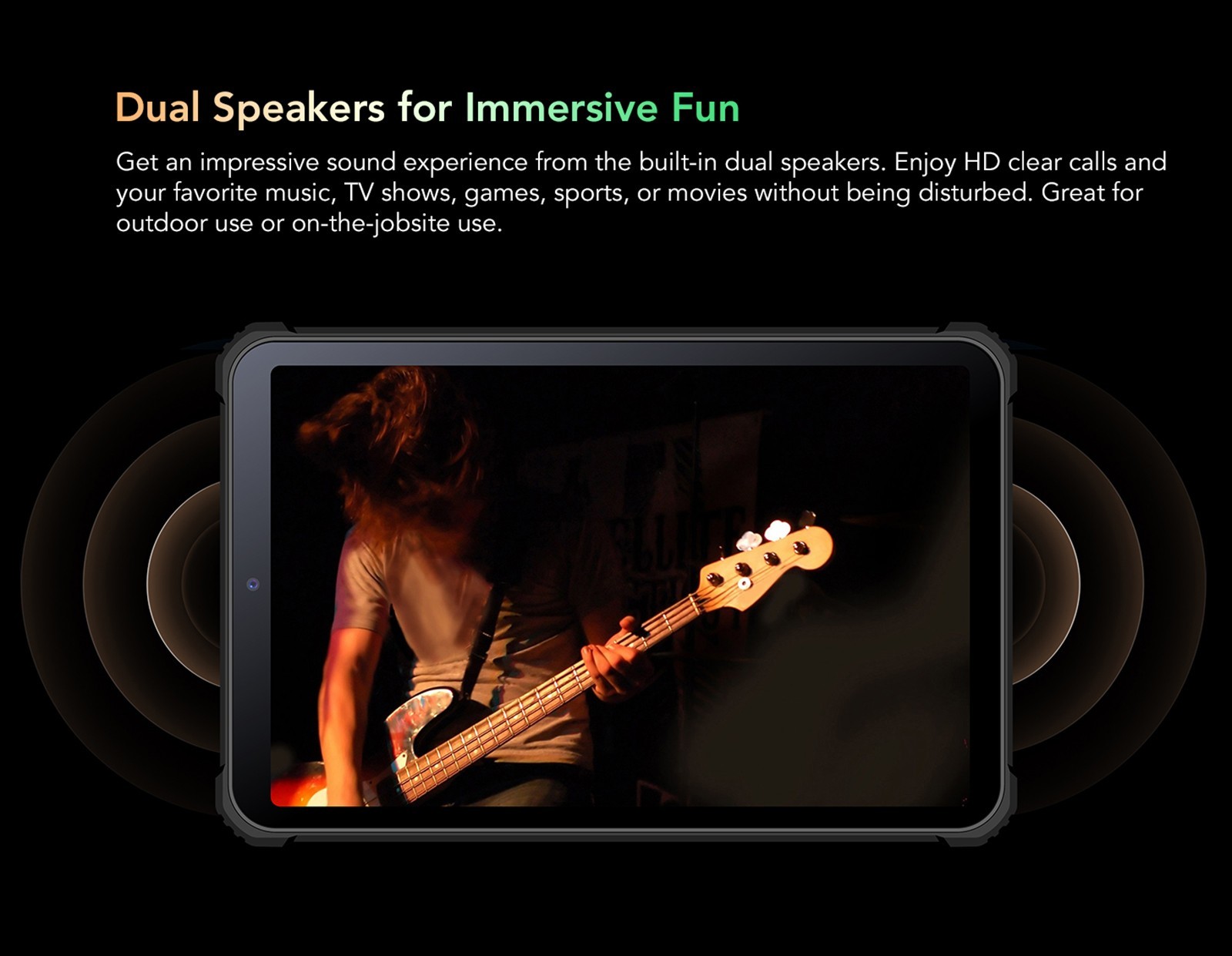 OUKITEL RT3 4G Tablet 8'' HD IPS Screen, MT6762 CPU, 4GB RAM 64GB ROM, Android 12, 5G WiFi Dual SIM Card - Black