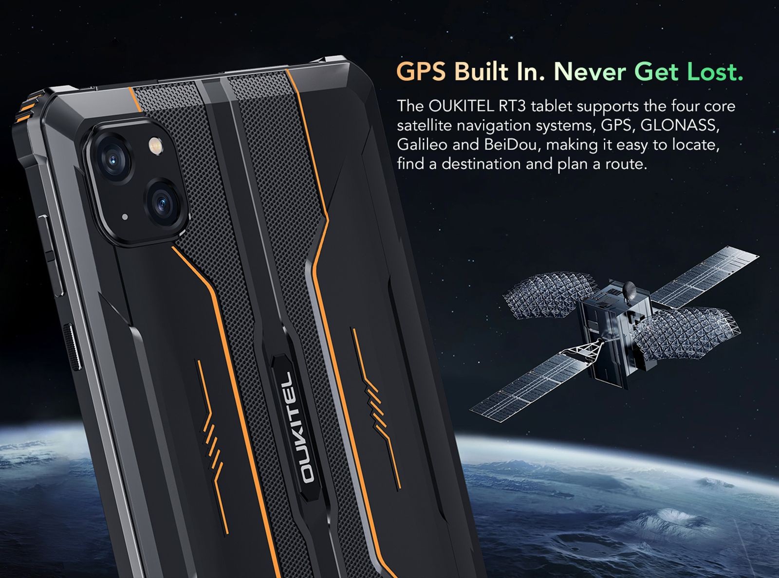 OUKITEL RT3 4G Tablet 8'' HD IPS Screen, MT6762 CPU, 4GB RAM 64GB ROM, Android 12, 5G WiFi Dual SIM Card - Black