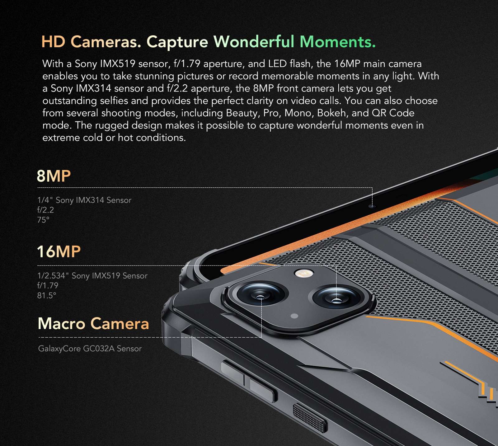 OUKITEL RT3 4G Tablet 8'' HD IPS Screen, MT6762 CPU, 4GB RAM 64GB ROM, Android 12, 5G WiFi Dual SIM Card - Orange