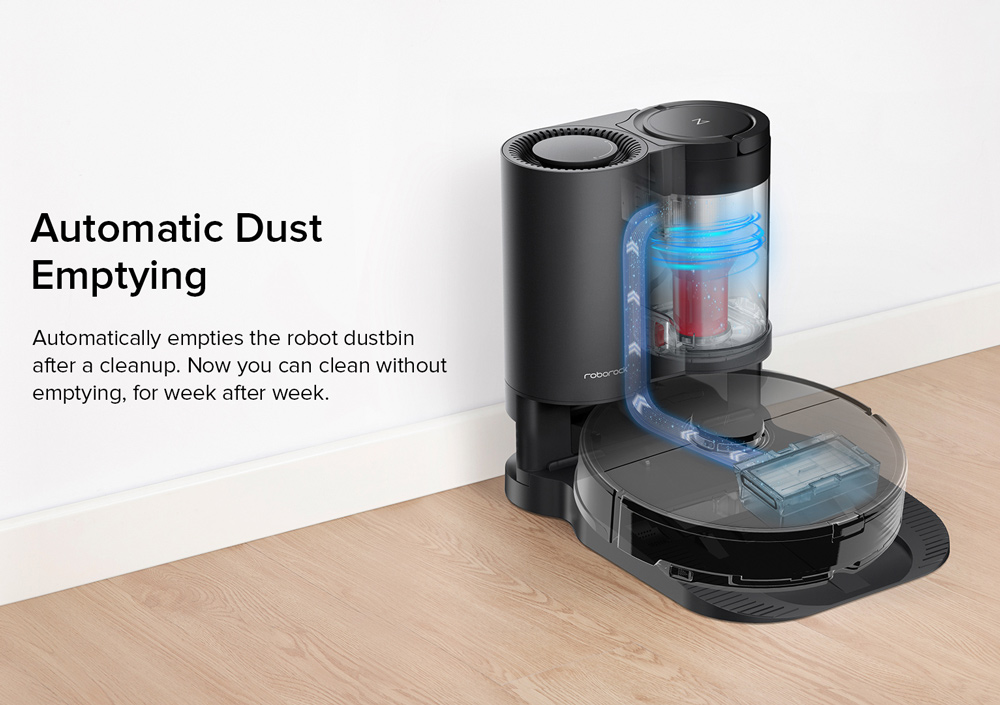 Refurbished Roborock Auto-Empty Dock for Roborock S7/S7 MaxV Automatic Suction Station Intelligent Dust Collection Constant Suction Power 1.8L Dust Bag Support  Allergy Care Works with Dustbag or Cyclone - Black