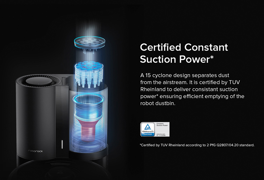 Refurbished Roborock Auto-Empty Dock for Roborock S7/S7 MaxV Automatic Suction Station Intelligent Dust Collection Constant Suction Power 1.8L Dust Bag Support  Allergy Care Works with Dustbag or Cyclone - Black