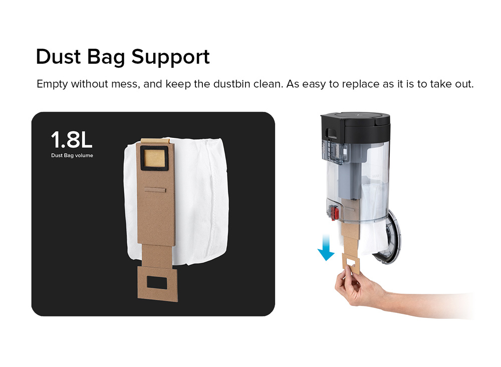 Refurbished Roborock Auto-Empty Dock for Roborock S7/S7 MaxV Automatic Suction Station Intelligent Dust Collection Constant Suction Power 1.8L Dust Bag Support  Allergy Care Works with Dustbag or Cyclone - Black