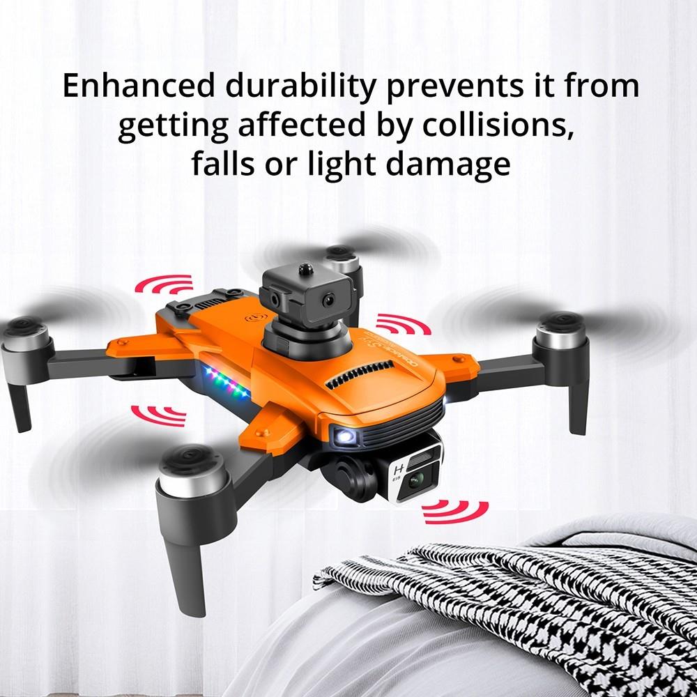 S99 Max RC Drone Dual 4K HD WiFi FPV 2.4GHz 4-Sided Obstacle Avoidance With Light 2 Batteries - Orange