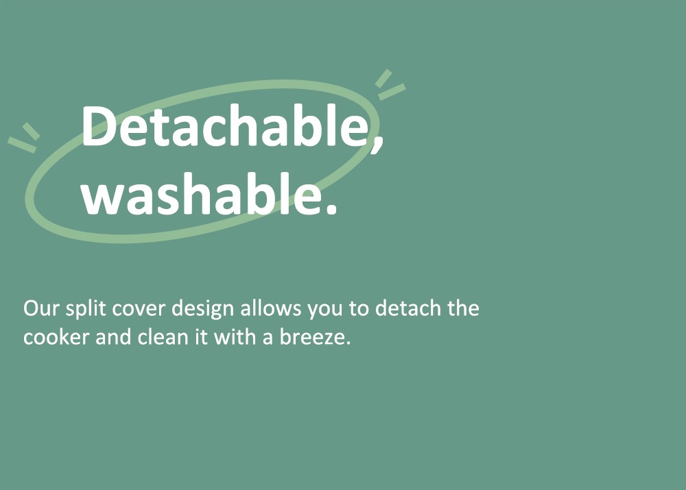 TOKIT Mini Rice Cooker, 1.5L Capacity for 1-3 People, Ceramic Coated Non-Stick Inner - Green