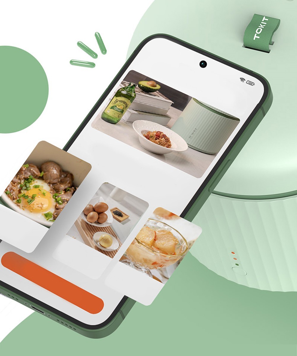 TOKIT Mini Rice Cooker, 1.5L Capacity for 1-3 People, Ceramic Coated Non-Stick Inner - Green