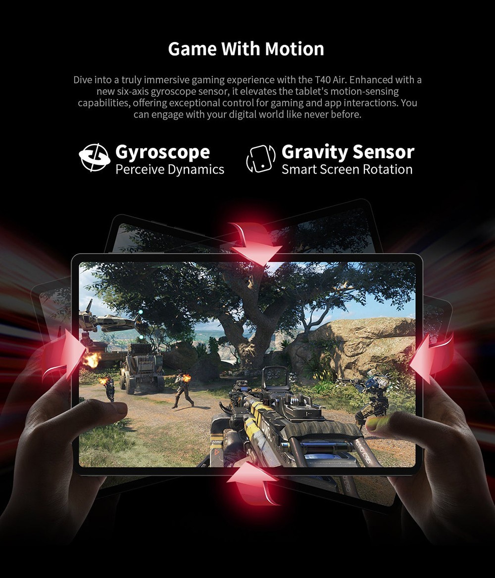 Teclast T40 Air 4G Tablet 10.4inch 2K Display Unisoc T616 Octa-core Processor 8GB RAM 256GB ROM Android 13 5G WiFi - US