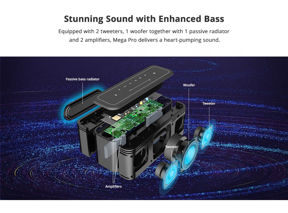 Refurbished Tronsmart Mega Pro 60W Home Bluetooth Speaker Black