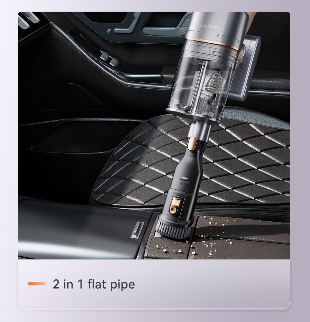 Uwant V100 Cordless Vacuum Cleaner with 4 in-1 All-round Base Station 200AW Suction Auto Power Adjust Double Dust Cup 4 Cleaning Modes Anti-Winding 2500mAh Battery 72 Mins Runtime LED Display - Grey