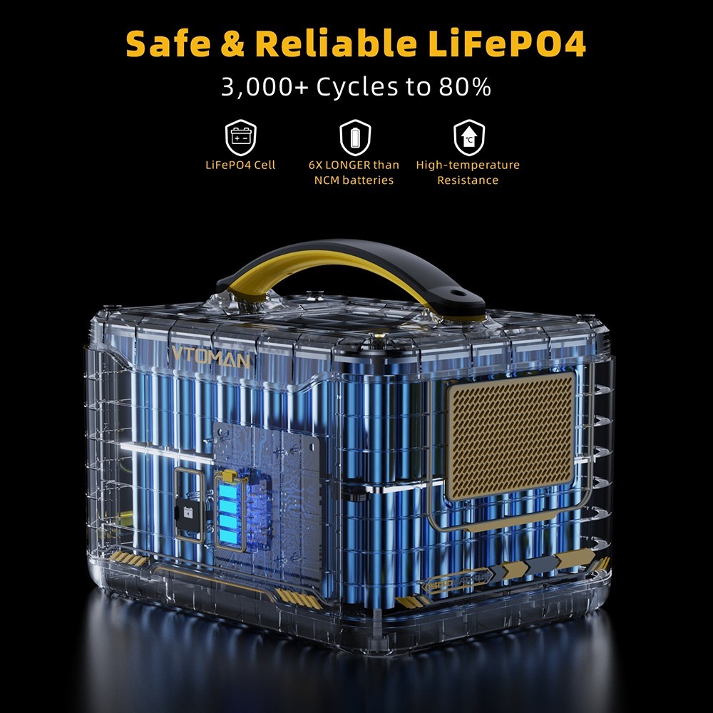 VTOMAN Jump 1500 Extra Battery, 1548Wh LiFePO4 Cells, Compatible with Jump 1000 / Jump 1500X / Jump 1800 / Jump 2200