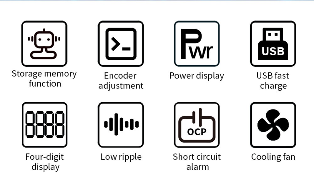 WANPTEK APS3010H Programmable Regulated DC Power Supply, 30V 10A, Storage Memory Function, Encoder Adjustment, USB Fast Charge, 4-Digit Display, Low Ripple, Cooling Fan - UK Plug