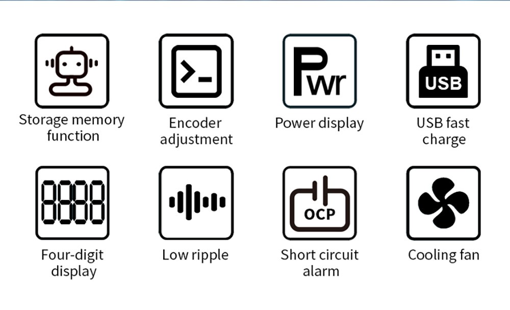 WANPTEK APS605H Programmable Regulated DC Power Supply, 60V 5A, Storage Memory Function, Encoder Adjustment, USB Fast Charge, 4-Digit Display, Low Ripple, Cooling Fan - UK Plug