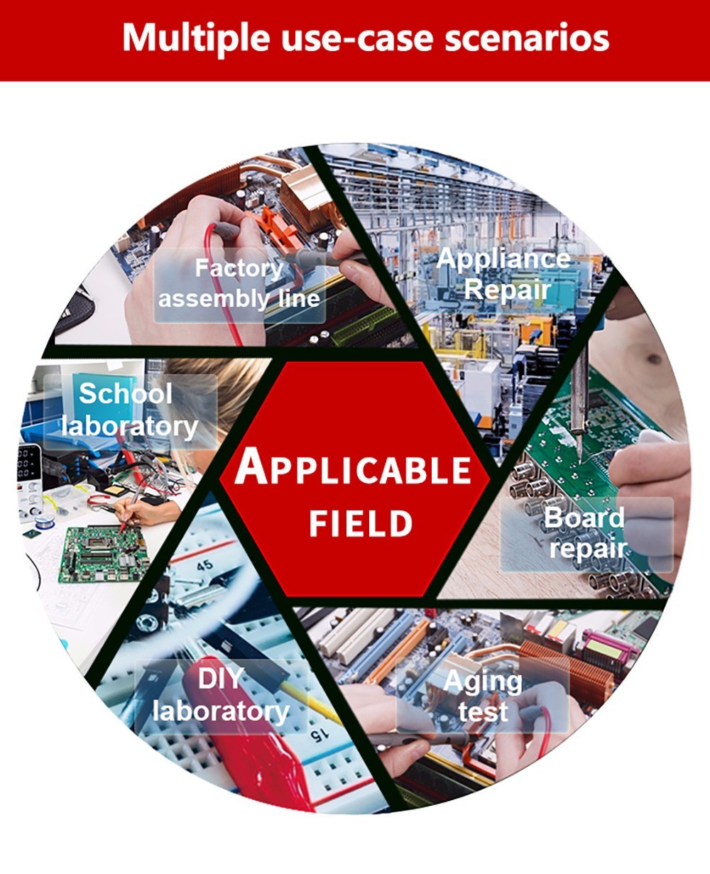 WANPTEK APS605H Programmable Regulated DC Power Supply, 60V 5A, Storage Memory Function, Encoder Adjustment, USB Fast Charge, 4-Digit Display, Low Ripple, Cooling Fan - UK Plug