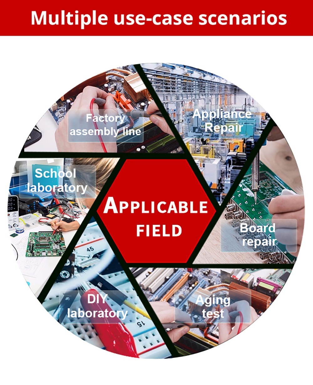 Wanptek APS305H Programmable Regulated DC Power Supply, 30V 5A, Storage Memory Function, Encoder Adjustment, USB Fast Charge, 4-Digit Display, Low Ripple, Cooling Fan Black - US Plug