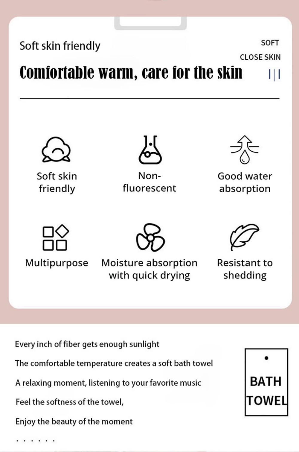 80*135cm Wearable Bowknot Coral Velvet Bath Towel for Adults - Light Pink