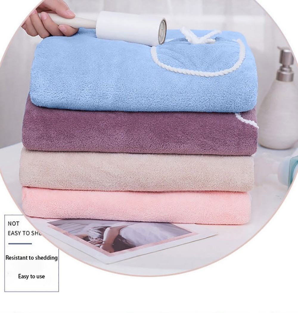 80*135cm Wearable Bowknot Coral Velvet Bath Towel for Adults - Light Pink