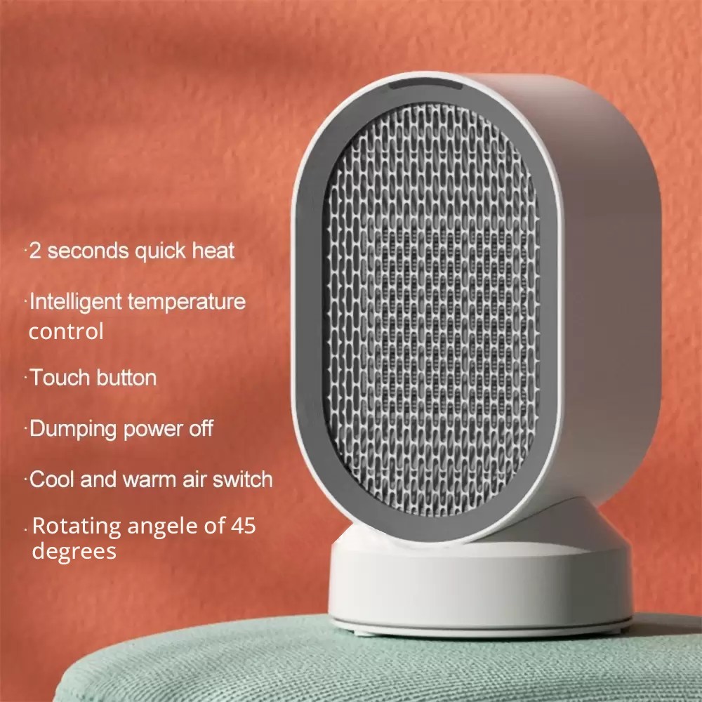 Douhe Desktop Electric Heater, Warm Cold Wind Switch, 45 Degree Wide Angle, Touching Operation