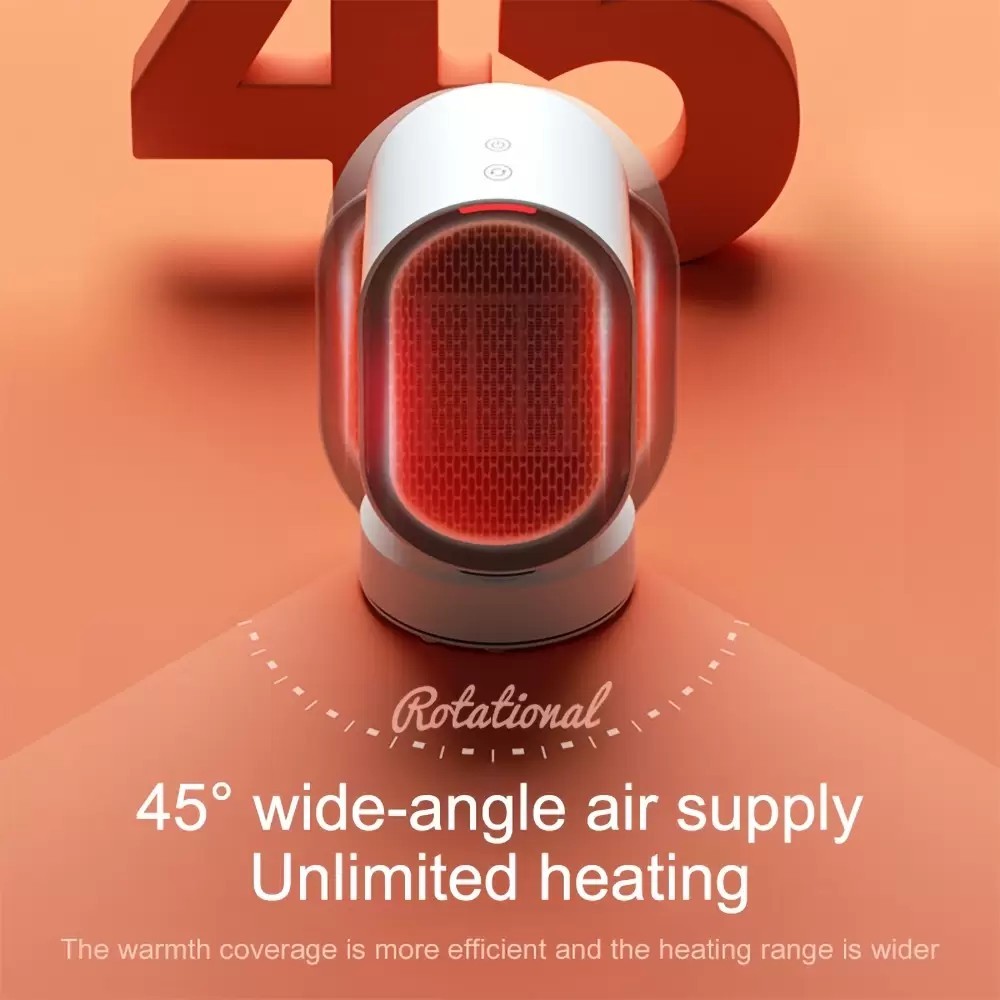 Douhe Desktop Electric Heater, Warm Cold Wind Switch, 45 Degree Wide Angle, Touching Operation
