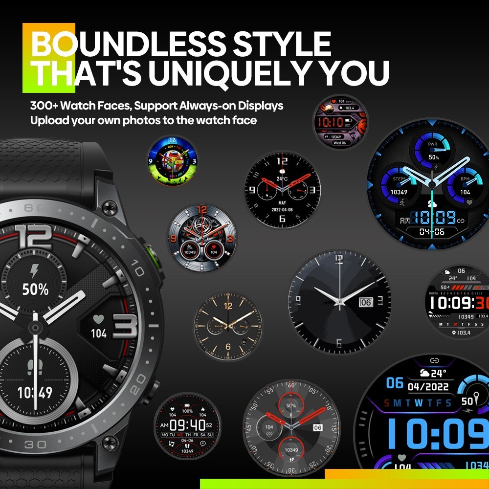 Zeblaze Ares 3 Pro Voice Calling Smartwatch 1.43in Ultra HD AMOLED Display Heart Rate SpO2 Blood Pressure Monitor - Blue