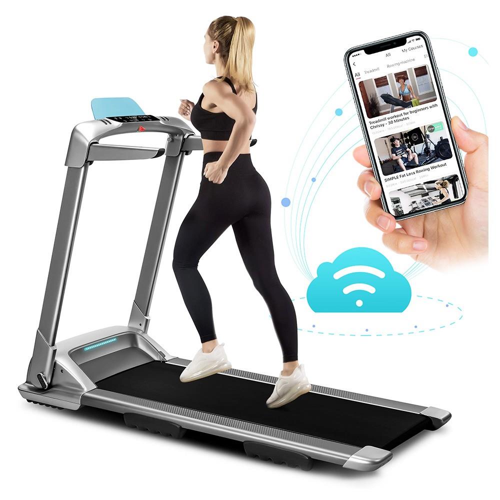 XQIAO OVICX Q2S Plus Smart Folding Walking Running Machine Ultra-Thin Treadmill Gym Equipment With Smart Deceleration, APP KINOMAP & ZWIFT Video/Coach, LED Display From Xiaomi Youpin - EU Version