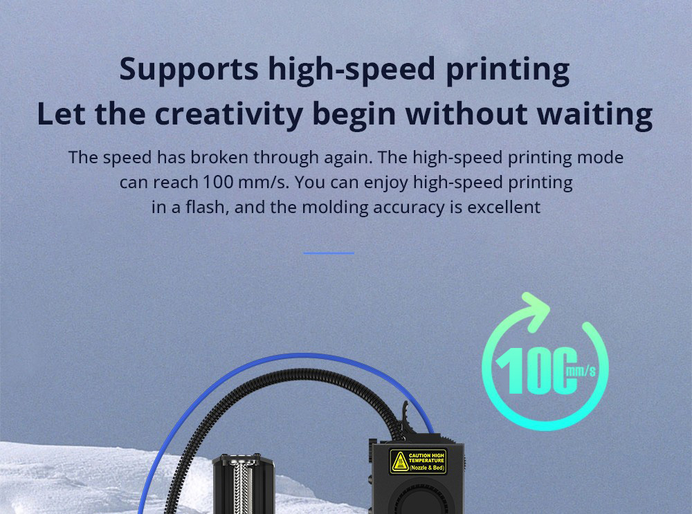 KINGROON KP3S Pro S1 3D Printer, Direct Extruder, 100mm/s Max Printing Speed, Mute Printing, 32-bit Motherboard, Resume Printing, Pre-Assembly, 200*200*200mm